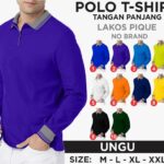 Kaos kerah pria polos lengan panjang